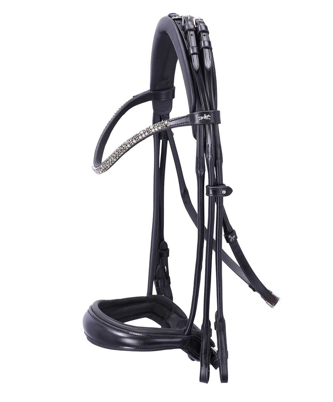 Schockemohle SP Isabell Werth Bella Rose Double Bridle, Black/Silver.