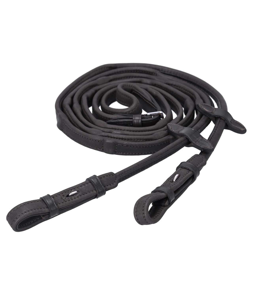 Schockemohle Reins - SP Durasoft Rolled Leather with Stops Hook Stud Ends.