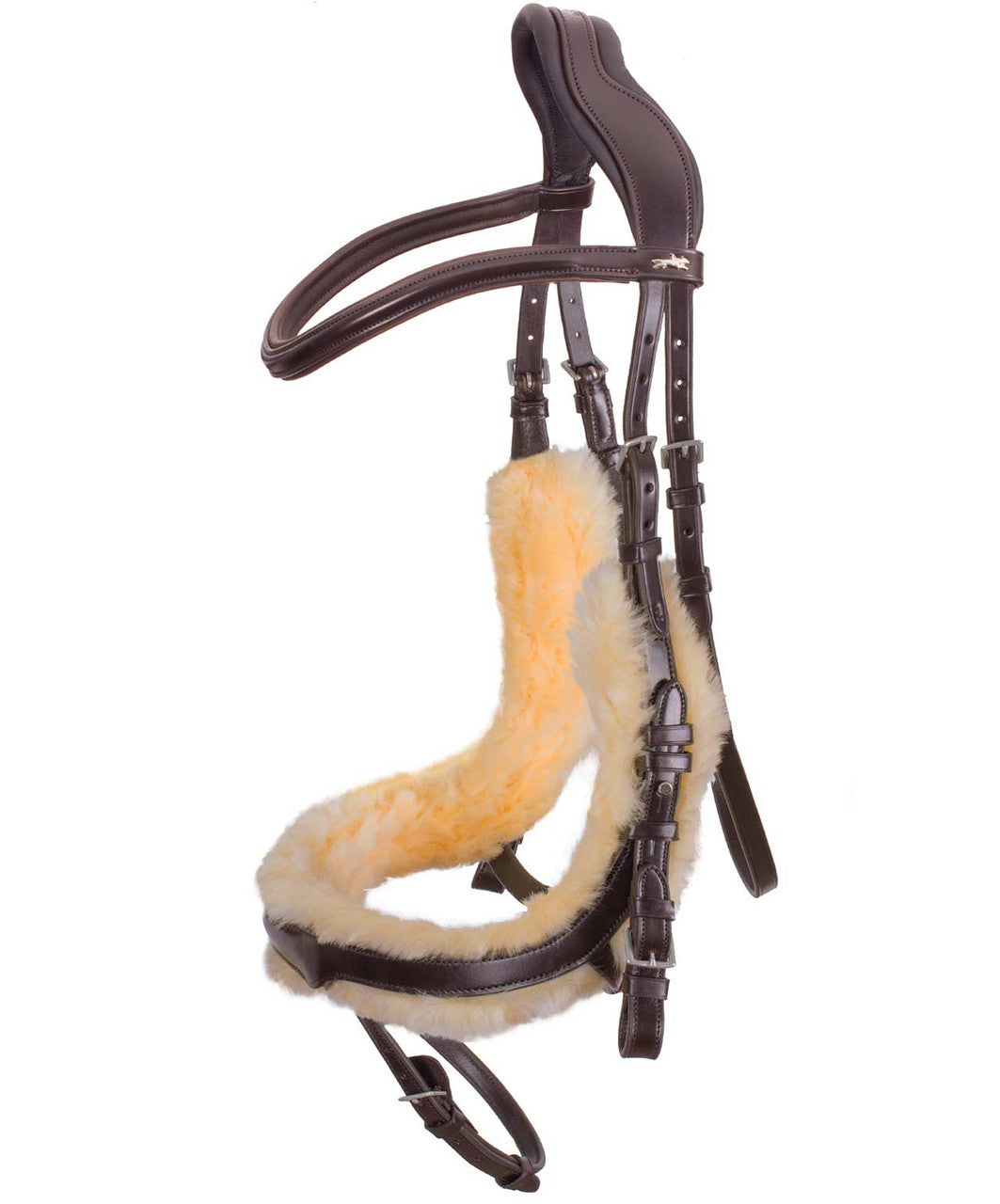CLEAROUT-Schockemohle Equitus Zeta Anatomic Bridle, Espresso Silver.