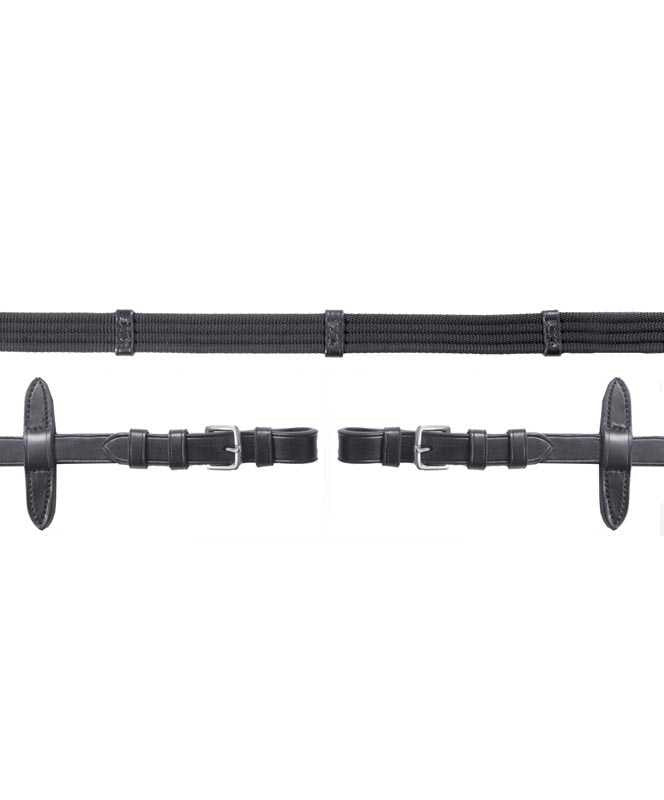 Schockemohle Web Reins with 5 Stops and Buckle Ends.