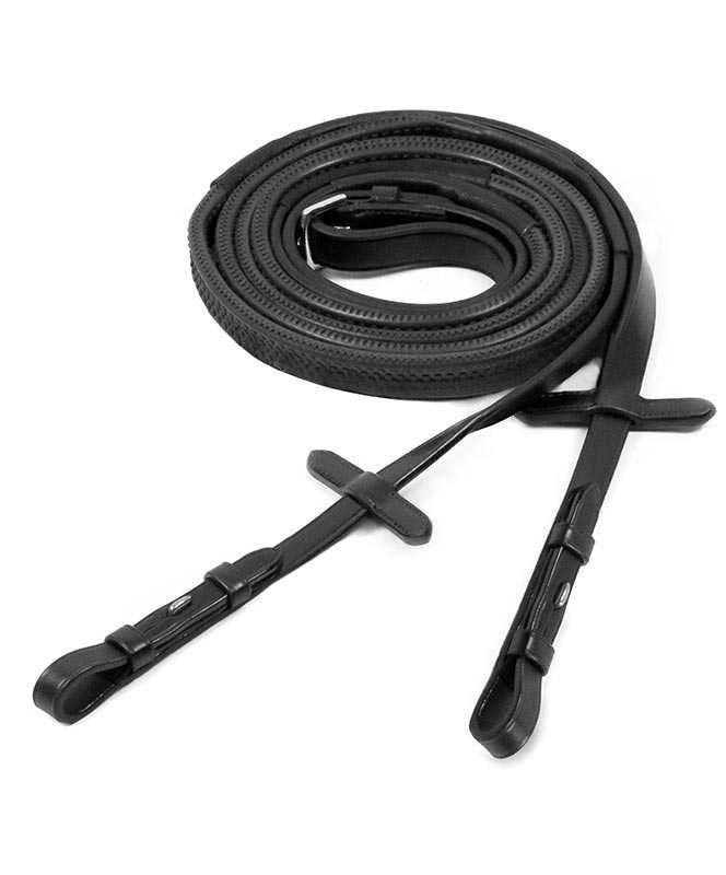 Schockemohle Extra Long Rubber Reins with Hook Stud Ends.