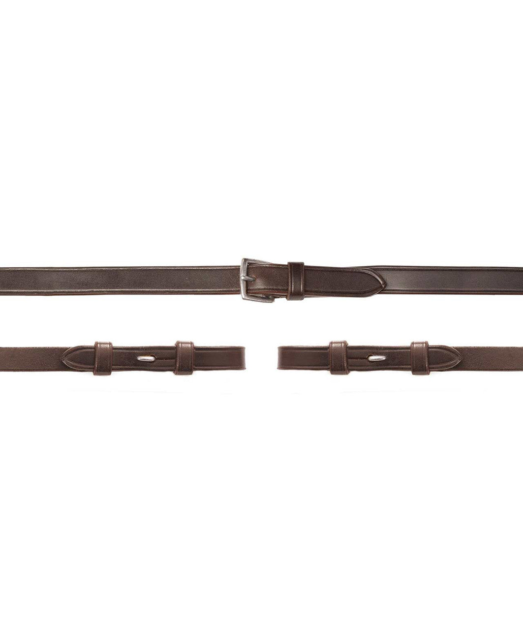 Schockemohle Pony Leather Reins, Slim 13mm, Dark Brown.