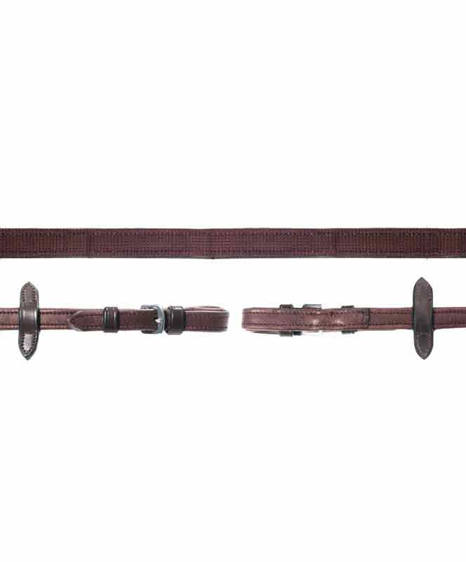 Schockemohle Dura Soft Leather Reins with Inside Rubber Grip & Buckle Ends.