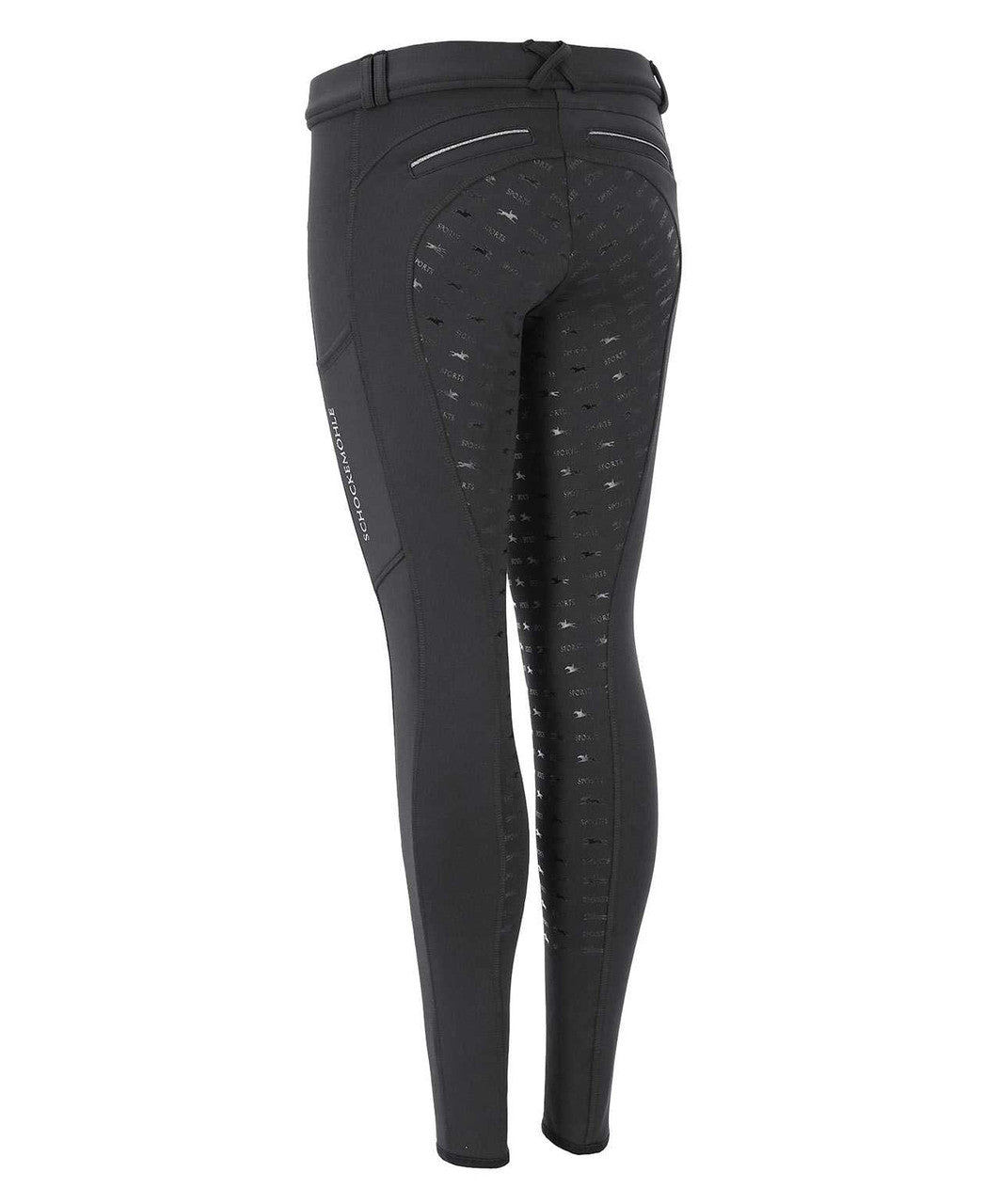 Schockemohle Ladies Winter Riding Tights II 2024, graphite, rear.
