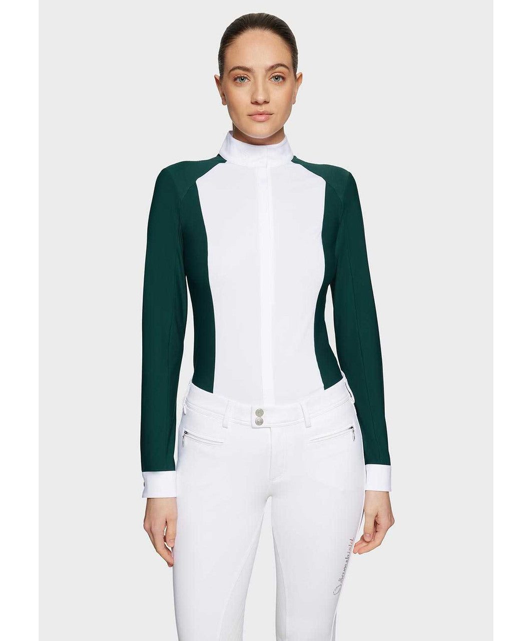 Samshield Lucia metal Dots Ladies Long Sleeve Show Shirt, Hunter Green.