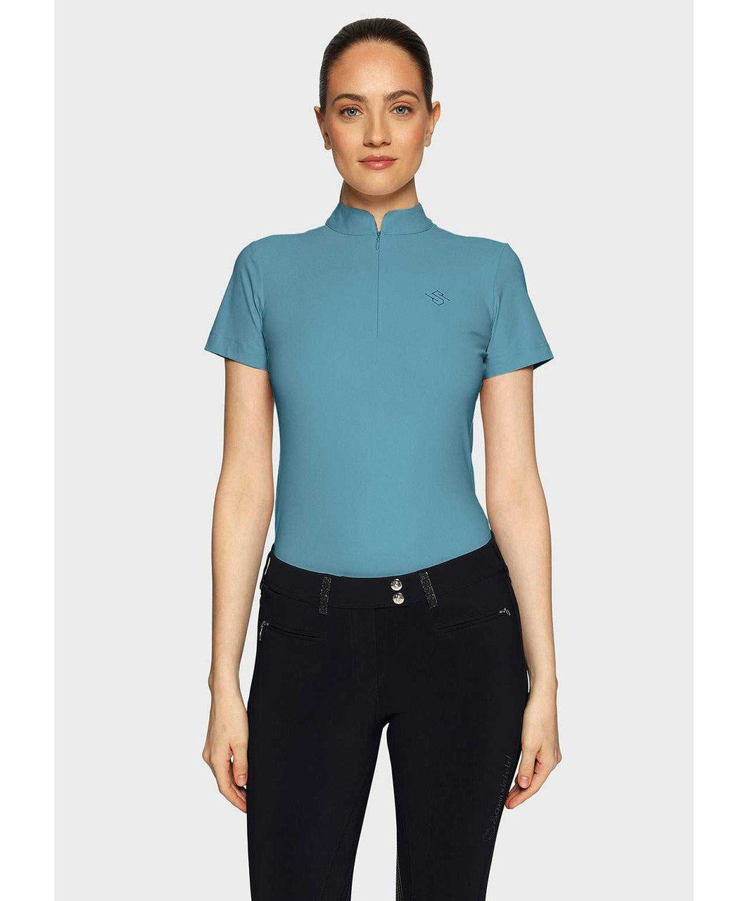 Samshield Bella Crystal Ferna Ladies Short Sleeve Training Top, Neptune.
