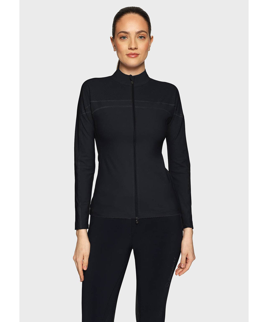 Samshield Evelya Ladies Long Sleeve Full Zip Training Top, Black.