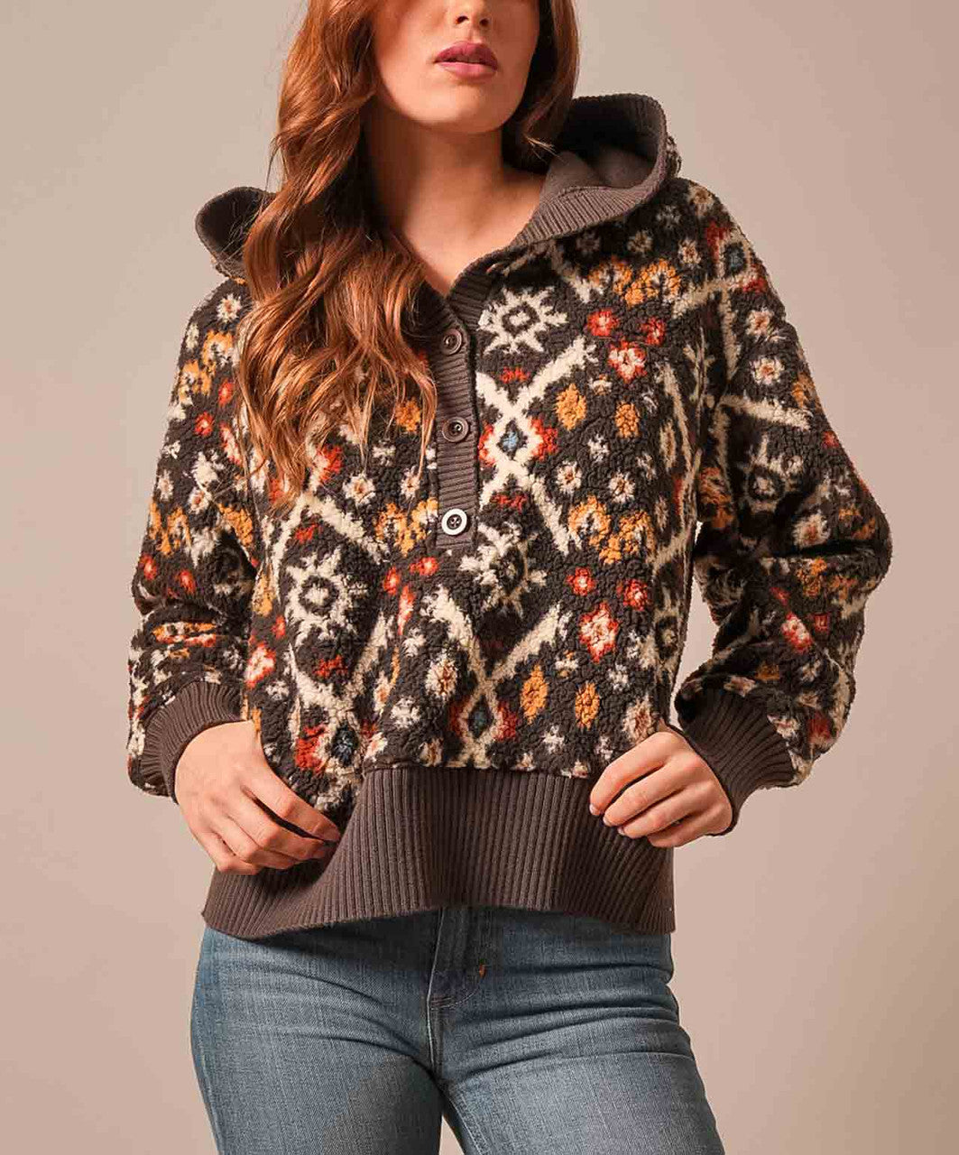 Kimes Ranch Ladies Shayla Hoody, Espresso.
